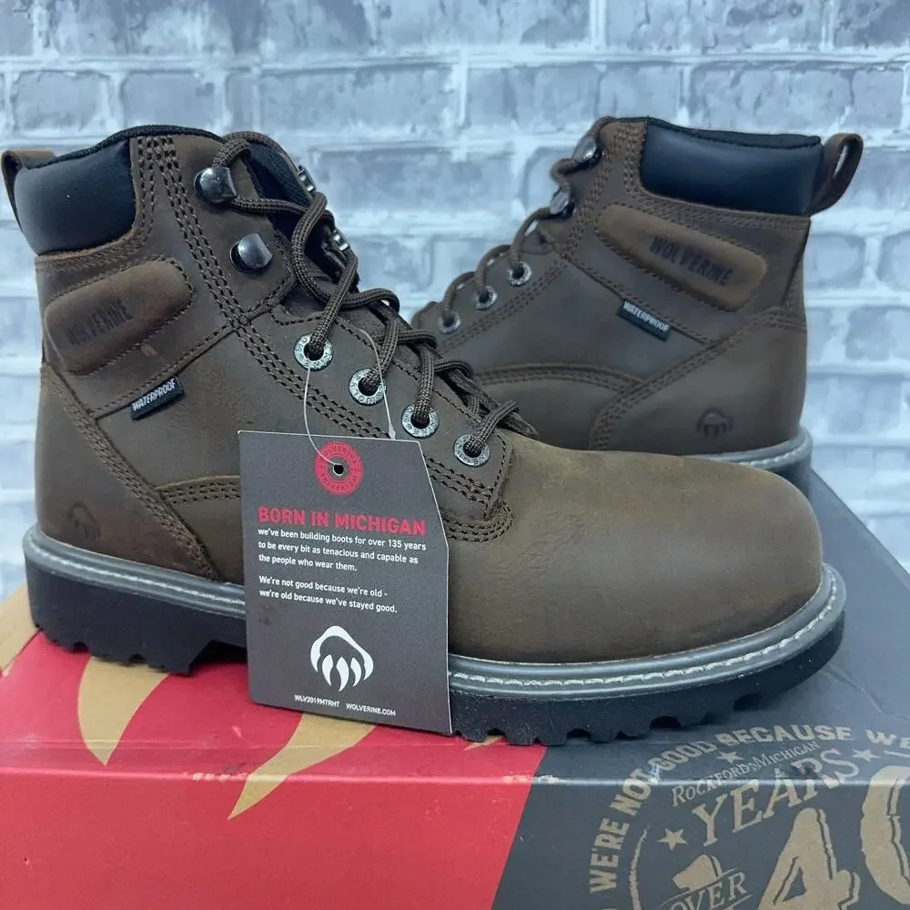 Wolverine Floorhand Dark Brown Steel Toe Waterproof Work Boot W10633 Mens 8.5